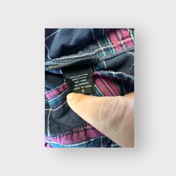 Women’s Torrid Red and Blue Plaid Camp Top 0 L Large 12 - Picture 3 of 9